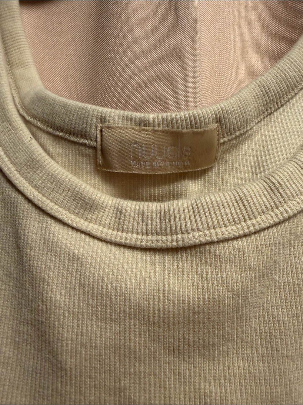 nuuds Cream Ribbed Tank Top - Picture 2 of 3
